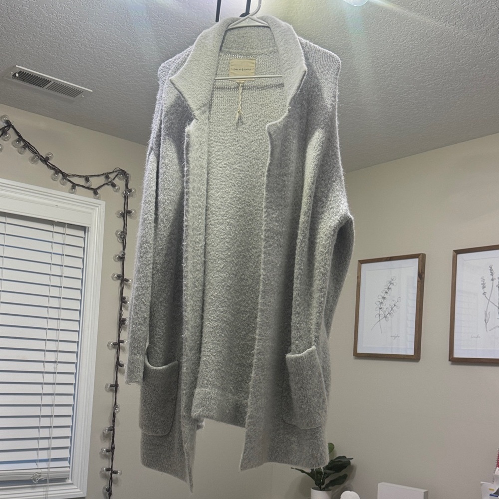 Thread & Supply Cozy Gray Cardigan